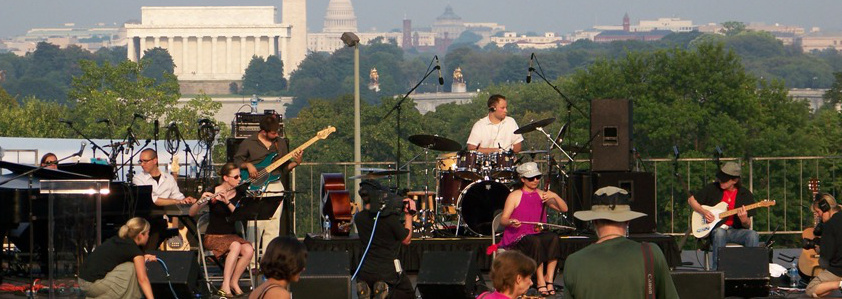 Ying and band at Arlington World Music Festival